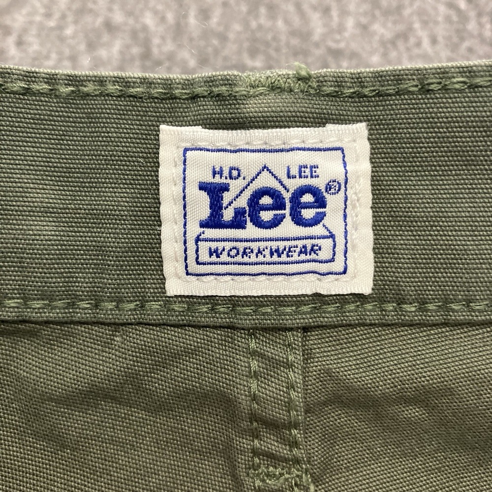 VTG Lee Womens Straight Leg Workwear Cargo Pants Army Green Carpenter Size 6 Y2K - Picture 4 of 11